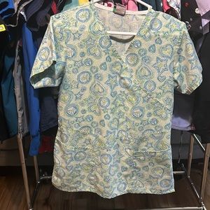 Peace and Love scrub top